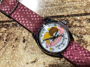  rare rare antique SWISS MOVT Little Twin Stars Little Twin Stars Sanrio that time thing belt Vintage hand winding wristwatch 