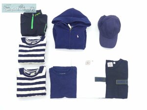 送料込 ボーイズ子供服8点 AVIREX/NEXT/SCOTCH&SODA トップス×5/PETIT BATEAU キャップ/RALPH LAUREN パーカー/スキーウェア 4才 100~110