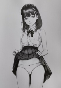 Art hand Auction Doujin handgezeichnete Originalillustration schönes Mädchen Mädchen Dienstmädchen, Comics, Anime-Waren, handgezeichnete Illustration