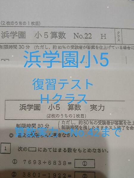 浜学園　復習テスト　小5　Hクラス　算数 1年分