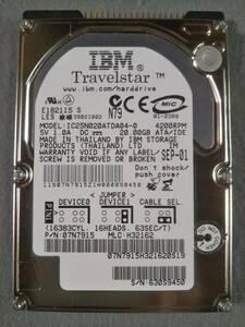 20GB IBM IC25N020ATDA04-0 2.5インチ 9.5mm IDE ①