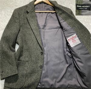 【希少・L相当】RING JACKET Harris Tweed リングヂャケット ハリスツイード ヘリンボーン 2B テーラードジャケット サイズ3 メンズ