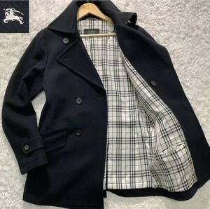 【美品・Lサイズ】BURBERRY BLACK LABEL Pコート バーバリーブラックレーベル ノバチェック アウター ピーコート メンズ ジャケット 卒業式