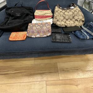 【1円スタート】鞄・財布・ポーチなどおまとめ　COACH 含む計9点　USED品　レディースバック　16731 U120