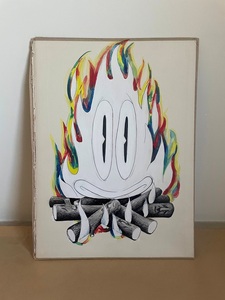 【真作】Jeff Ladouceur 代表作品 一点物“Camp-Fire Spirit” 原画 村上隆 奈良美智 kaws 花井祐介 橋爪悠也 LY TIDE 橋本ユタカ 中村萌