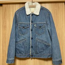 STANDARD CALIFORNIA スタンダードカリフォルニア DENIM BOA JACKET S997 VINTAGE WASH デニムボアジャケット Mサイズ 古着_画像1