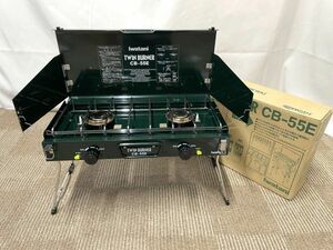 【C938】美品 使用少ない Iwatani/イワタニ ツーバーナー ツイン キャンプ アウトドア CB-55E BBQ カセットコンロ カセットフー b