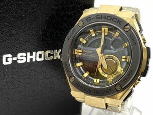【D197】メンズ 腕時計 G-SHOCK G-STEEL デジアナ ゴールド GST-210GD Gショック Gスチール b