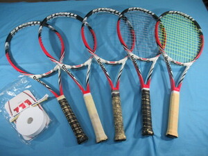 ◆中古テニスラケット 5本◆WILSON STEAM 105S , 99S, 99LS ◆ ウィルソン スティーム