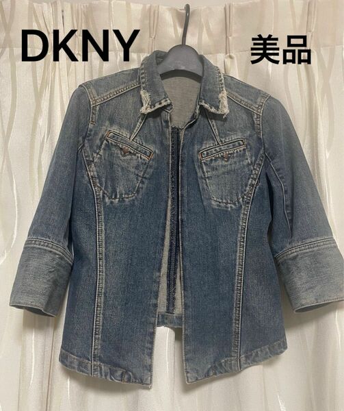 DKNY ダメージデニムジャケット　7分袖　(4) 美品