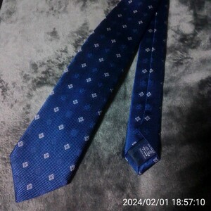 CRICKET クリケット ネクタイ ブルー系 日本製 シルク100％ 美品