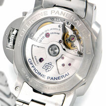 [3年保証] パネライ メンズ ルミノールマリーナ42mm PAM00977 シースルーバック カレンダー シルバー 銀色 自動巻き 腕時計 中古 送料無料_画像4