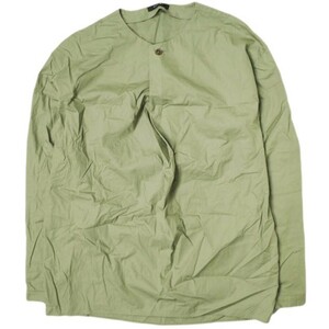 QASIMI カシミ 19SS WRAP SHIRT ノーカラープルオーバーシャツ 19050597005110 16.5 KHAKI 長袖 ラップ トップス g8684