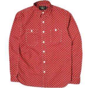 RRL ダブルアールエル 23AW POLKADOT WOVEN WORK SHIRT ポルカドット ウーブン ワークシャツ 782911291001 XS RED Double RL 定価50,600円