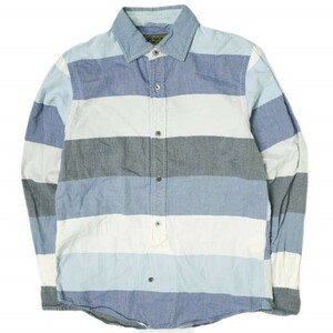 Nigel Cabourn ナイジェルケーボン BRITISH OFFICER'S SHIRT - OXFORD MURTI BORDER ブリティッシュオフィサーズシャツ 8050010030 46