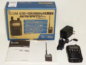 ICOM「IC-R6」広帯域ハンディレシーバー　0.100～1309.995MHz（一部周波数帯を除く） AM/FM/WFM