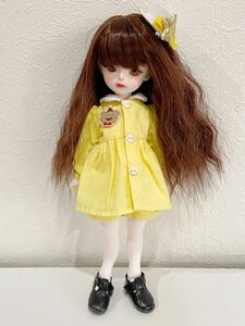 JANAYA ハンドメイド　1/6サイズドール　30cmドール 服　黄色シャツパンツ　4点セット