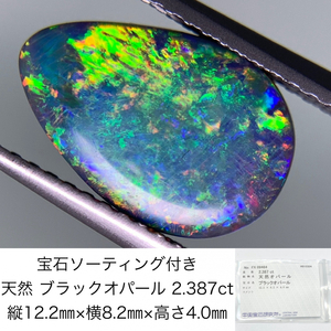  драгоценнный камень so-ting имеется натуральный black opal 2.387ct длина 12.2.× ширина 8.2.× высота 4.0.1091Y