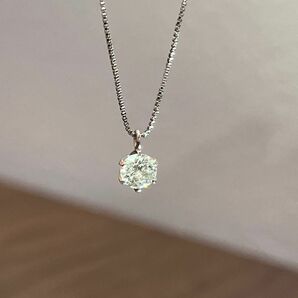 【鑑定書付】一粒　ダイヤモンド　ダイヤ　プラチナ　ネックレス　0.3ct