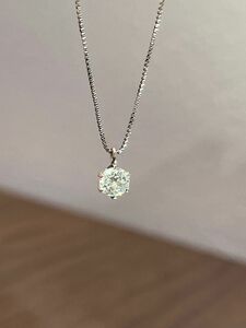 【鑑定書付】一粒　ダイヤモンド　ダイヤ　プラチナ　ネックレス　0.3ct