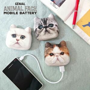 GENIAL モバイルバッテリー 充電用バッテリー ネコ型　ブルーアイズ 猫 CAT 持ち運びバッテリー