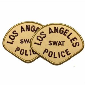 LAPD ロサンゼルス市警察 SWAT ワッペン　２枚セット　ベージュ