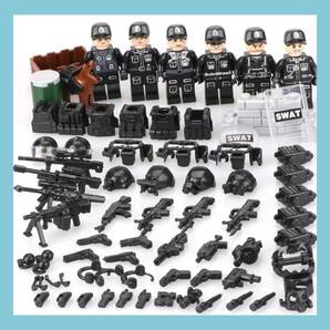 LEGO 互換 レゴ SWAT 特殊部隊 大量武器 ミニフィグ6体セットの画像1