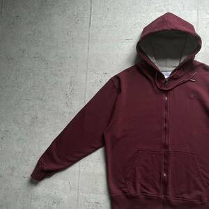 champion チャンピオン ヘビーオンス ワンポイントロゴ フルジップアップ パーカー ボルドー L