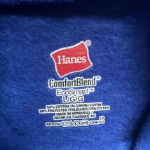 Hanes ヘビーオンス カレッジロゴ KANSAS CITY プルオーバー パーカー ブルー L_画像4