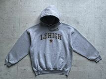 vintage 90's CAMPUS COLORS ヘビーオンス カレッジロゴ LEHIGH プルオーバーパーカー グレー XL_画像2