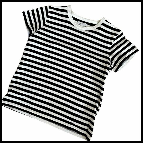 Tシャツ　アニエスベー　ボーダー　トップス　T2サイズ　Mサイズ　マリン　白　黒　 半袖 ボーダーTシャツ