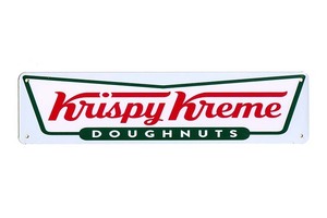 クリスピー・クリーム・ドーナツ 横長型 Krispy Kreme アメリカンブリキ看板 ストリートサイン メタルプレート