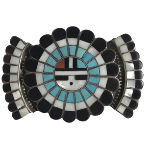  dead 80s 90s J.D.Massie Sun-Face Vintage ZUNIzni silver jewelry belt buckle / bangle Navajo ho piLEVIS 501 506 XX