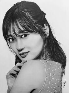 乃木坂46 山下美月 鉛筆画 手書きイラストA4