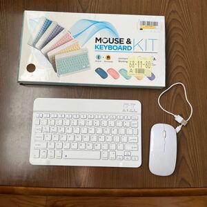 602p0726☆ ipadキーボード マウスセット bluetooth 薄型 小型 コンパクト 可愛い 充電式 ipad/タブレット/スマホ/パソコン