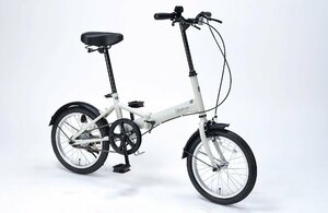 送料無料 折り畳み自転車 16インチ ちょい乗りサイクリング コンパクト自転車 PL保険加入済み 適応身長135cm以上 アイスグレー 新品
