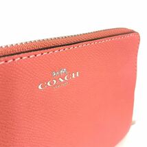 送料無料★コーチCOACHコーナージップリストレットF58032コーラルピンク★レザーポーチミニウォレットミニ財布コインケーススマホポーチ_画像5