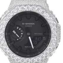 G-SHOCK カスタム GA2100 モアサナイト Moissanite .925Silver カシオーク ホワイトベルト GRA証明書付き_画像3