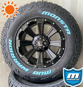 ラングラー（JK,JL）タイヤホイールセット 17インチ 4本セット 1台分 MONSTA MUDWARRIOR ホワイトレター 265/65R17 265/70R17 DeathRock