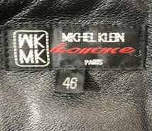 ■ MK MICHEL KLEIN ミッシェルクラン ■ 上質 本革 羊革 sheep skin レザー 中綿入 シングル ライダース ジャケット ブラック 46_画像5