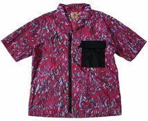 ■ NIKE ACG ナイキ エーシージー ■ ロゴ 刺繍 ナイロン 半袖 シャツ ジャケット ピンク系 M_画像2