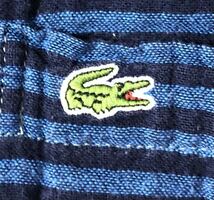 ■ LACOSTE ラコステ ■ ロゴ ワニ 刺繍 ストライプ柄 リバーシブル 長袖 ボタン シャツ ネイビー 3_画像7