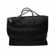 GUCCI【グッチ】 GUCCI OFF THE GRID トートバッグ 630353 H9HAN GGナイロン×レザー ブラック/シルバー金具 【USED】（AK-4410）_画像4