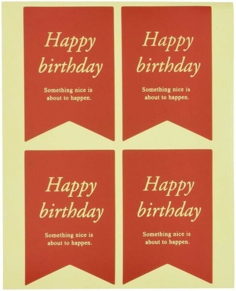 誕生日 シール リボン型 赤 20枚 ギフトシール ラッピング バースデー レッド HAPPY BIRTHDAY heads ヘッズ MSY-2S
