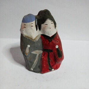 ☆　古い張子　高松　夫婦人形　土人形 民芸 伝統工芸 置物 古い土人形