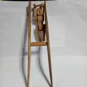 木製からくり玩具 鉄棒★Vintage Folk Art 郷土玩具　飛騨の奥山