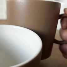 2個set ブラウンマット マグ デッドストック 陶器 検: 茶 コーヒー ティーカップ カフェオレ 喫茶 北欧 レトロ ビンテージ アンティーク_画像3