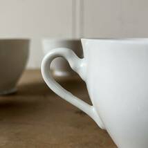 5個set 薄造り 150ml シンプルコーヒーカップ デットストック 白磁 陶器　検: マグカップ ティーカップ アンティーク レトロ ビンテージ_画像3