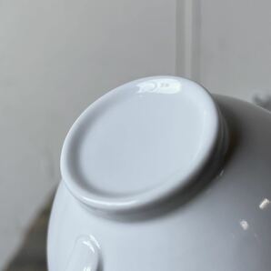 2個set シンプルカップ ティー スープ デットストック 白磁 陶器 検: スープカップ フレンチ コース ビストロ カフェ レトロ ビンテージの画像9