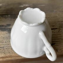 5個set レリーフデミカップ 大 デッドストック 白磁 陶器 検: コーヒー 珈琲 ティーカップ デザートカップ レトロ ビンテージ アンティーク_画像5